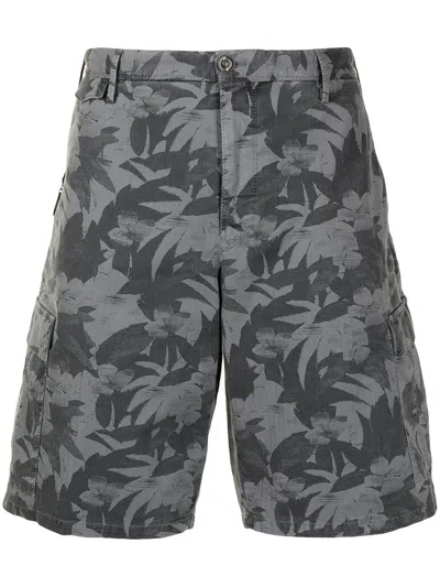 Pt01 Leaf-print Bermuda Shorts In Grau