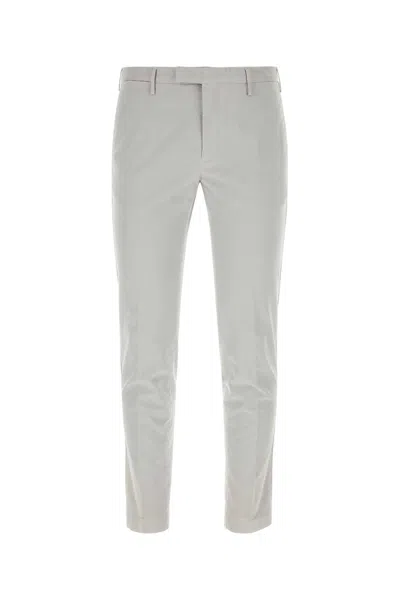 Pt01 Light Grey Stretch Cotton Pant In Y214