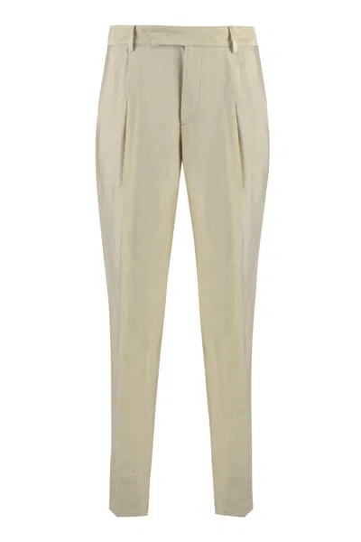 PT01 PT01 LINEN AND VISCOSE TROUSERS