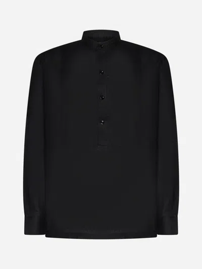 Pt01 Mariner Linen Shirt In Black