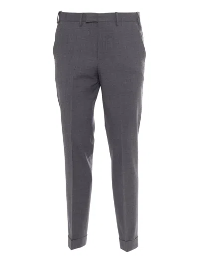 Pt01 Master, Flat Front, Diagonal Pockets, Flap Back Pockets, Turn-up In Gray