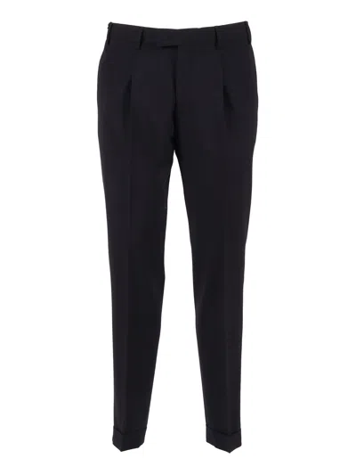 Pt01 Master Single Pleat Straight-leg Pants In Black