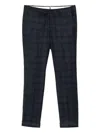 Pt01 Master Straight-leg Wool Check Trousers In Blue