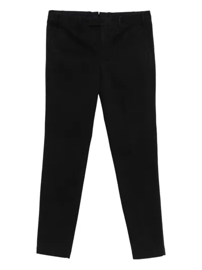 Pt01 Master Tapered Leg Cotton Trousers In Black