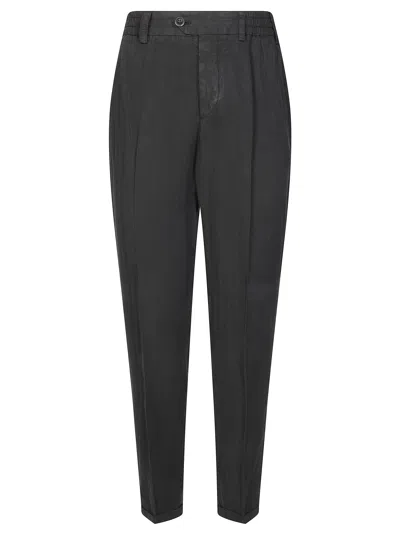 Pt01 Matte Finish Tapered Carrot Pants In Black