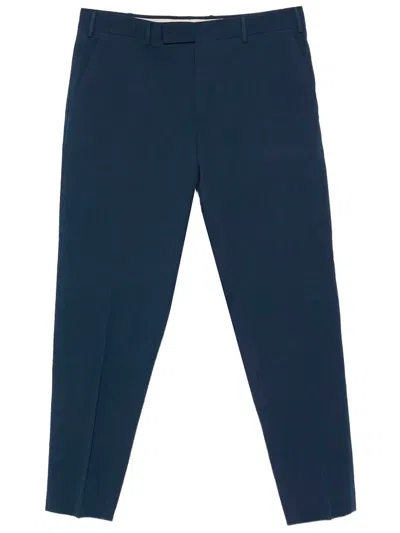 Pt01 Seersucker Trousers In Blue