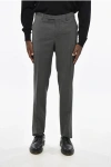 Pt01 Micro Houndstooth Motif Virgin Wool Skinny Fit Pants In Gray