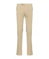 Pt01 Double Dye Stretch Light Popeline Slim Flat Front Pants In Neutral