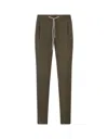 PT01 MILITARY GREEN LINEN BLEND SOFT FIT TROUSERS