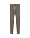 Pt01 Mud Linen Blend Soft Fit Trousers In Brown