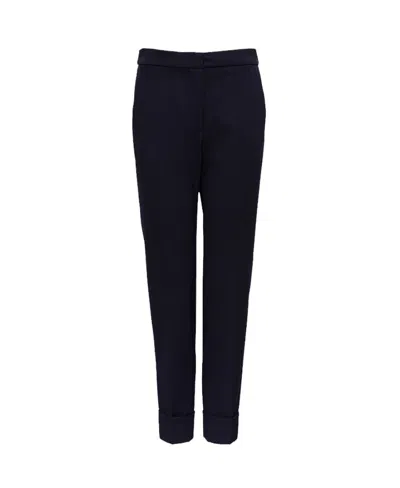 Pt01 Navy Blue Straight Casual Pants In Black