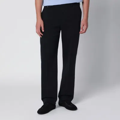Pt01 Navy Cotton Trousers In Blue