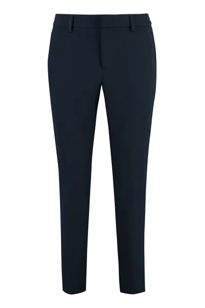 Pt01 New York Techno Fabric Tailored Trousers In Blue