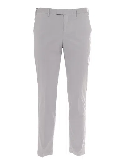 Pt01 Pantalone Master, Flat Front, Diagonal Pockets, Flap Back Pockets, Finished In Gray