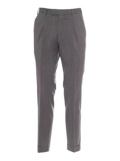 Pt01 Pantalone Master，1 个褶皱，对角口袋，有盖后袋，翻边 In Gray