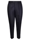 Pt01 Pantalone Rebel Wool Caschemier Brushed Flannel In Blue