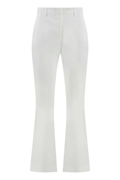 Pt01 Pantaloni Torino Stretch Cotton Trousers With Welt Pockets In White