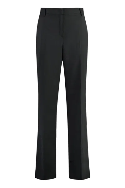 Pt01 Pt Torino Ambra Wool Blend Trousers In Black