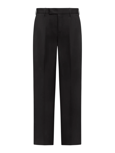 Pt01 Trousers Diciannove_2p Cotton & Linen Light Gabardine In Black