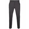 Pt01 Pressed-crease Charm-detail Tailored Trousers In Grey