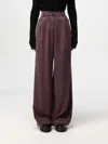 Pt01 Knitted Lurex Wide Leg Pants In Pflaume