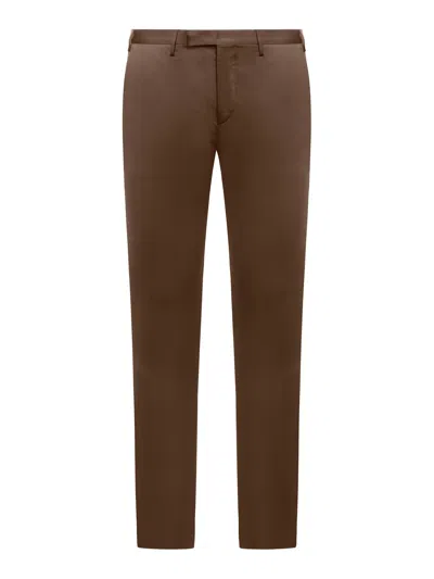 Pt01 Trousers Skinny_f.f. Superlight Tech Popeline In Dark Brown