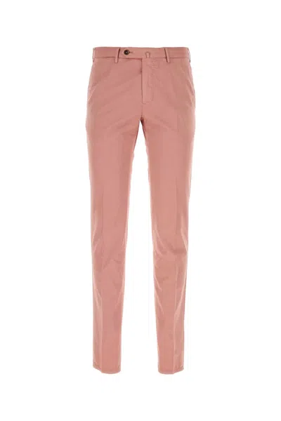 Pt01 Pink Stretch Cotton Blend Silkochino Pant In Rosa
