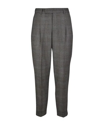 Pt01 Plaid Casual Pants In Gray