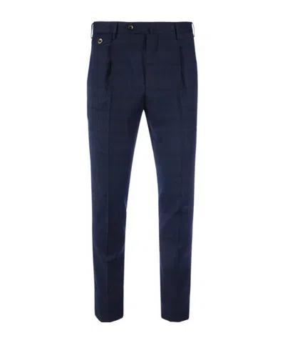 Pt01 Plaid Casual Pants In Black