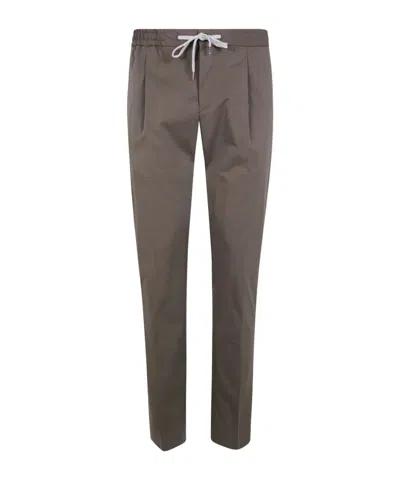 Pt01 Pleated Tapered Trousers In Gray