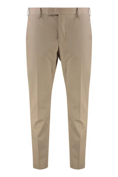 Pt01 Pleated Zipper Casual Pants In Brown
