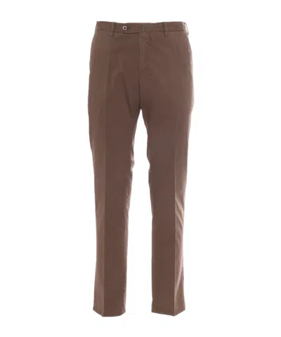 Pt01 Pleated Zipper Casual Pants In Brown