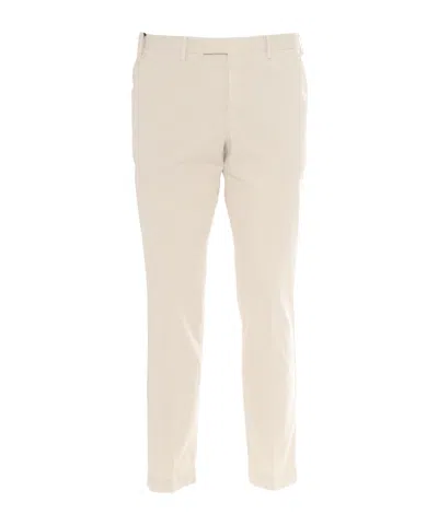 Pt01 Pleated Zipper Casual Pants In White