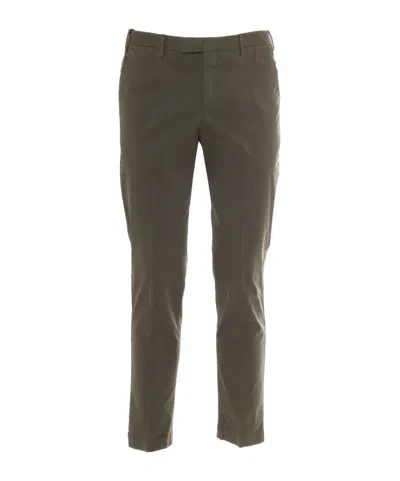 Pt01 Pleated Zipper Casual Pants In Brown