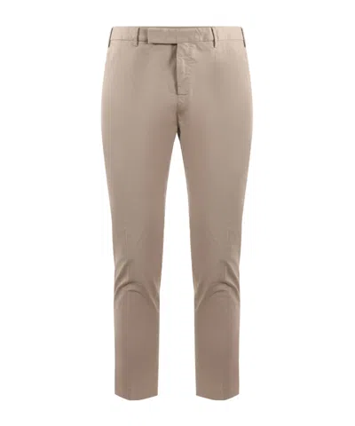 Pt01 Pleated Zipper Casual Pants In Neutral