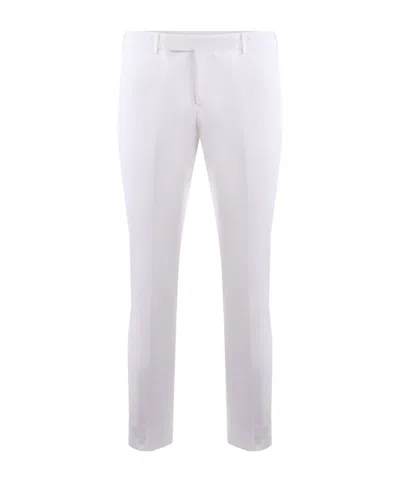 Pt01 Pleated Zipper Casual Pants In White