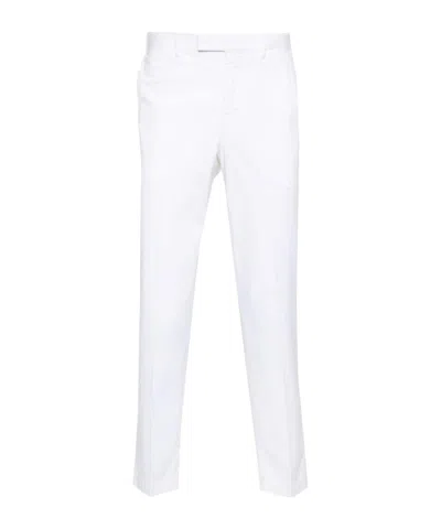 Pt01 Pressed-crease Slim-cut Trousers In White