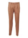 Pt01 Brown Master Cotton Silk Straight-leg Pants In Brown