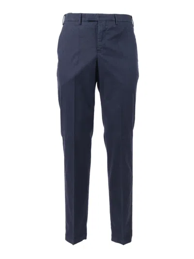 Pt01 Master Flat Front Straight-leg Pants In Blue