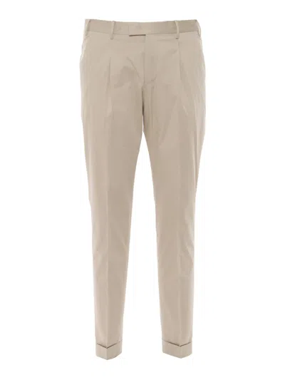 Pt01 Pt 01 Master, Flat Front, Diagonal Pockets, Flap Back Pockets, Turn-up In Brown