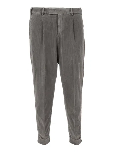 Pt01 Pt 01 Rebel 1 Pleat, Diagonal Pockets, Flap Back Pockets In Gray