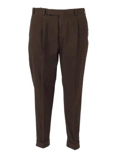 Pt01 Pt 01 Rebel 1 Pleat, Diagonal Pockets, Flap Back Pockets, Turn-up In Brown