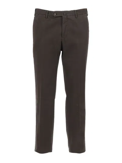 Pt01 Pt 01 Slim, Flat Front, Diagonal Pockets, Unfinished In Brown