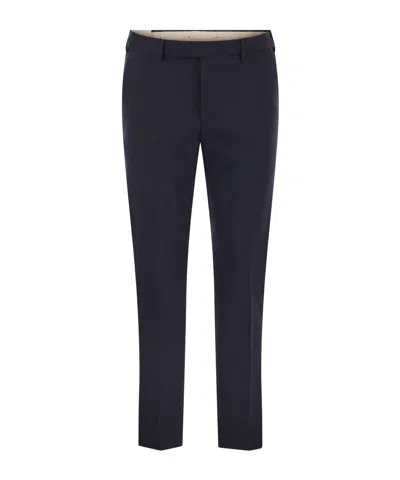 Pt01 Pt Torino Dieci Stretch Trousers In Blue