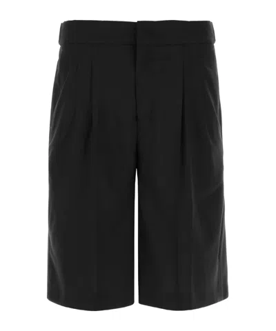 Pt01 Pt Torino Pleated Bermuda Shorts In Black