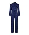 Pt01 Pt Torino Printed Satin Jumpsuit In Blue
