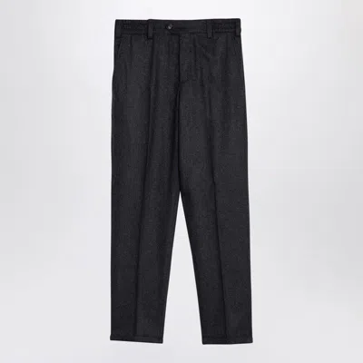 Pt01 Rebel Grey Wool Trousers In Black