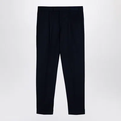 Pt01 Rebel Navy Virgin Wool Trousers In Multicolor