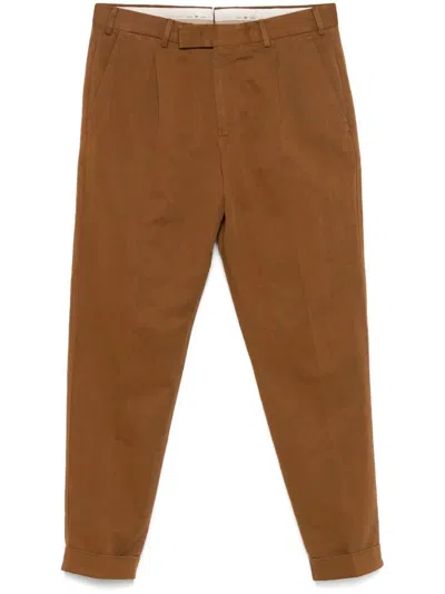 Pt01 Rebel Tapered Leg Cotton And Linen Trousers