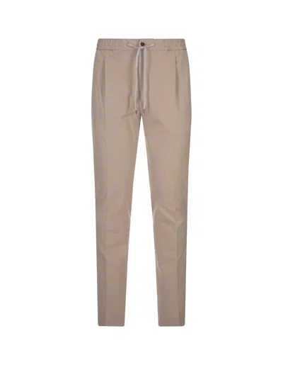 Pt01 Sand Soft Fit Trousers In Brown